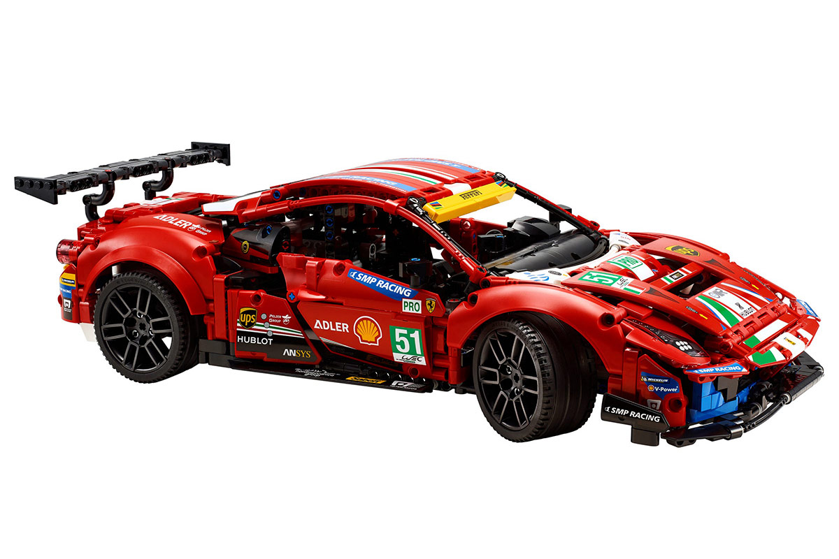 LEGO Ferrari 488 GTE scaled build model